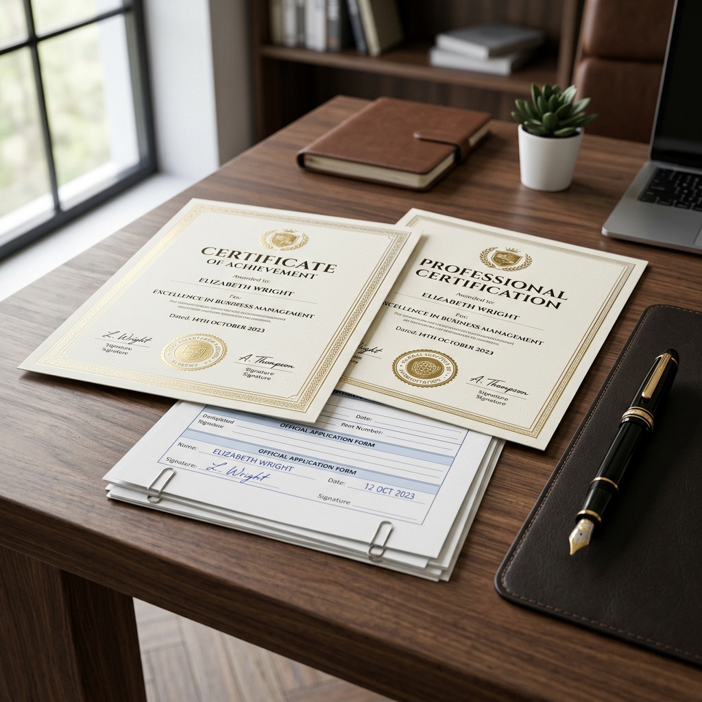 Forms and certificates